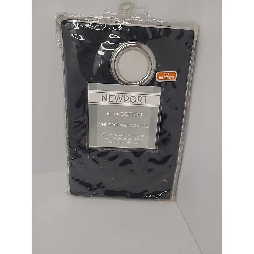 Newport Grommet Valance Set Black 58